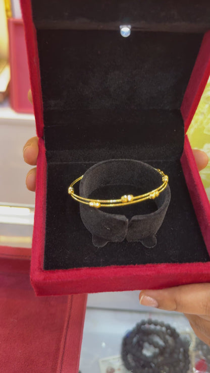 Gold Beads Blossom kada - single piece