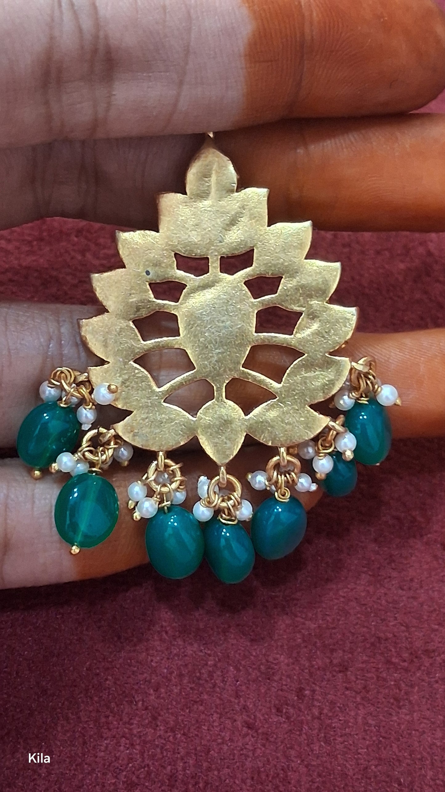 92.5 Silver Kundan Pendant (Gold Plated) | Stylish Elegant Finish | Jewellery