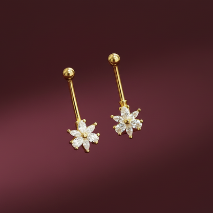 92.5 Silver Flower Gold Plated Bugadi | Stylish Floral Design | Elegant Jewellery