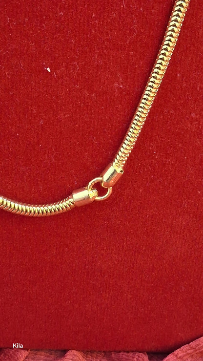 92.5 Silver Gold Plated Thaali Chain 21 Inches | Stylish Elegant Design | Jewellery