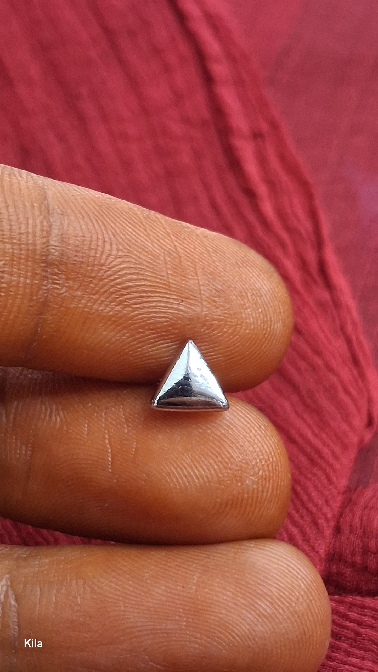 92.5 Silver Triangle Men’s Stud (Single) | Stylish Geometric Design | Jewellery