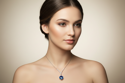 925 Silver Premium Stylish Blue Pendant Chain 18 Inches | Stylish Elegant Design | Jewellery