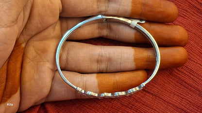 92.5 Silver Kada | Stylish Refined Design | Elegant Jewellery