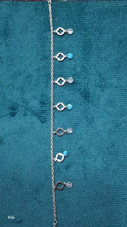 92.5 Silver Charm Bracelet | Stylish Minimal Design | Elegant Jewellery