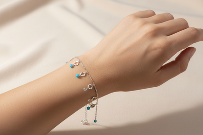 92.5 Silver Charm Bracelet | Stylish Minimal Design | Elegant Jewellery