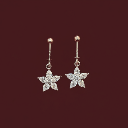 92.5 Silver Flower Bugadi | Stylish Minimal Floral Design | Elegant Jewellery