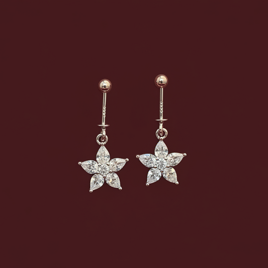 92.5 Silver Flower Bugadi | Stylish Minimal Floral Design | Elegant Jewellery