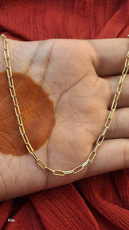 925 Silver Premium Gold Plated Chain 18 Inches | Stylish Premium Finish | Elegant Jewellery