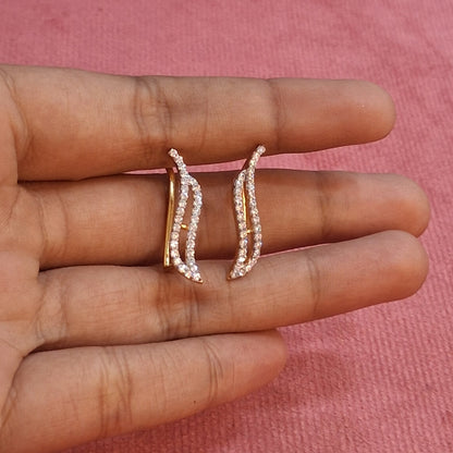 92.5 Silver Premium Gold Plated Earcuffs | Elegant Modern Design | Stylish Jewellery