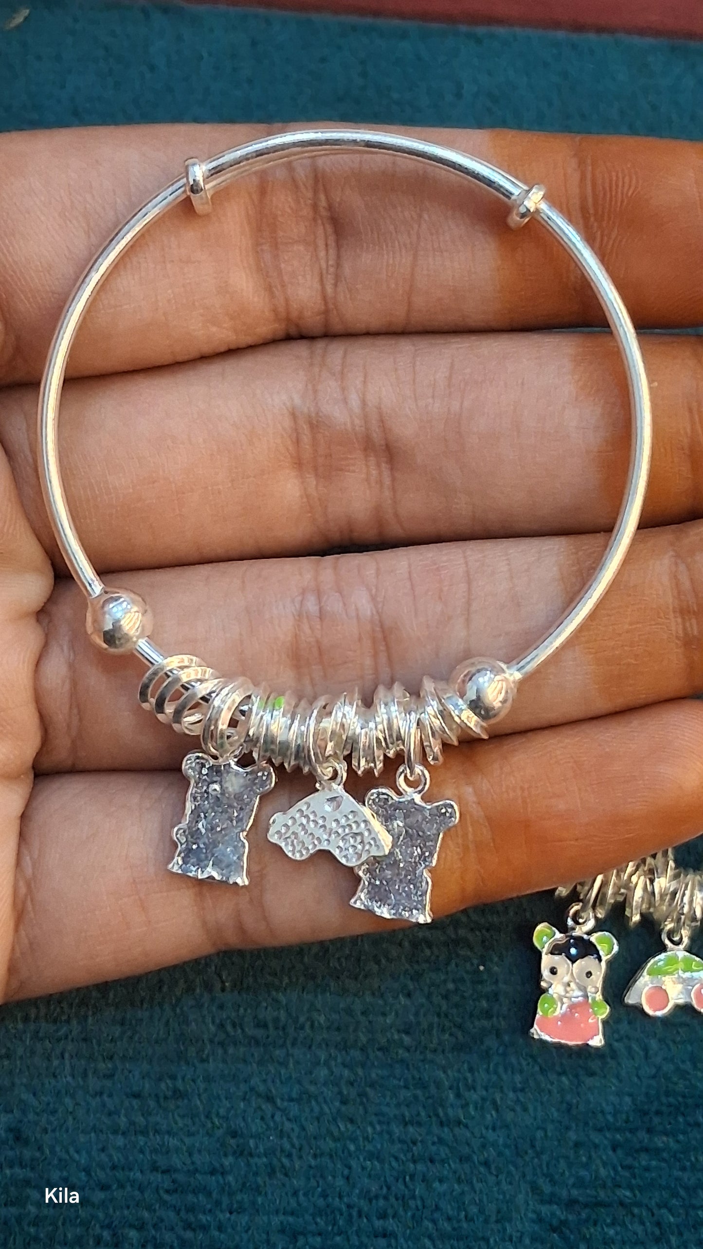 92.5 Silver Kids Kada | Stylish Traditional Design | Elegant Kids Jewellery