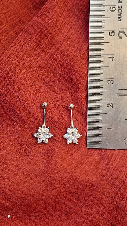 92.5 Silver Flower Bugadi | Stylish Floral Design | Elegant Jewellery