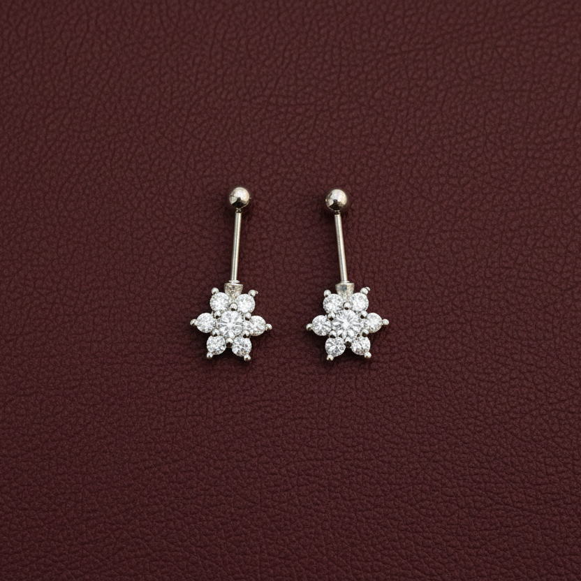 92.5 Silver Flower Bugadi | Stylish Floral Design | Elegant Jewellery