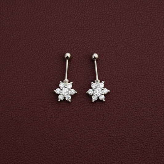 92.5 Silver Flower Bugadi | Stylish Floral Design | Elegant Jewellery