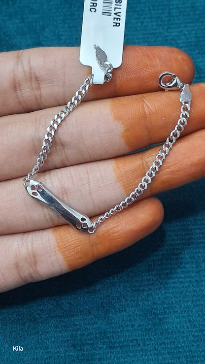 92.5 Silver Stylish Kids Bracelet | Elegant Modern Design | Jewellery