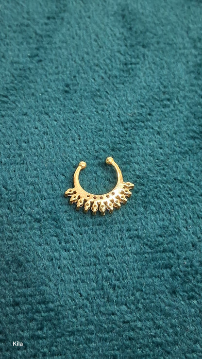 92.5 Silver Gold Plated Septum | Stylish Sleek Finish | Elegant Jewellery