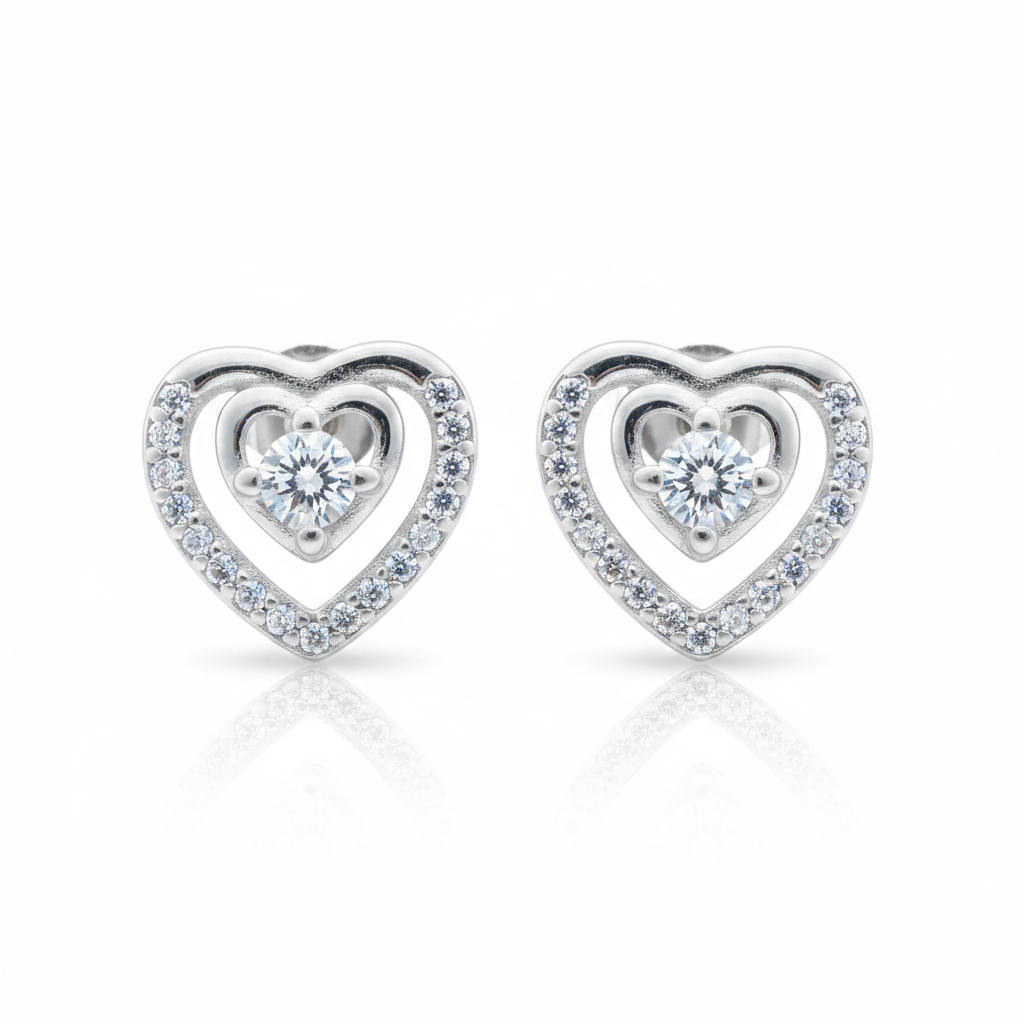 92.5 Silver Studs | Stylish Elegant Design | Everyday Jewellery