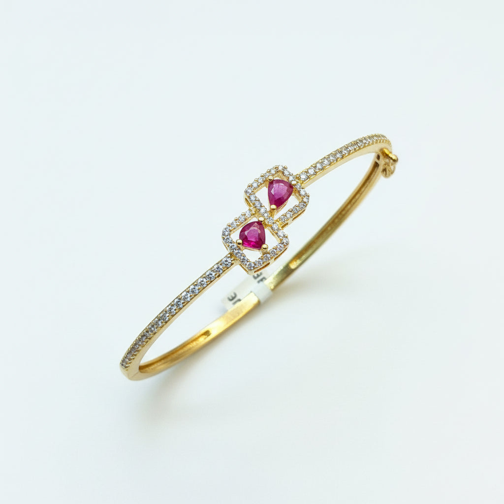 92.5 Silver Gold Plated Kada | Stylish Modern Design | Elegant Jewellery