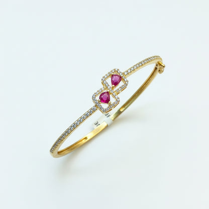 92.5 Silver Gold Plated Kada | Stylish Modern Design | Elegant Jewellery