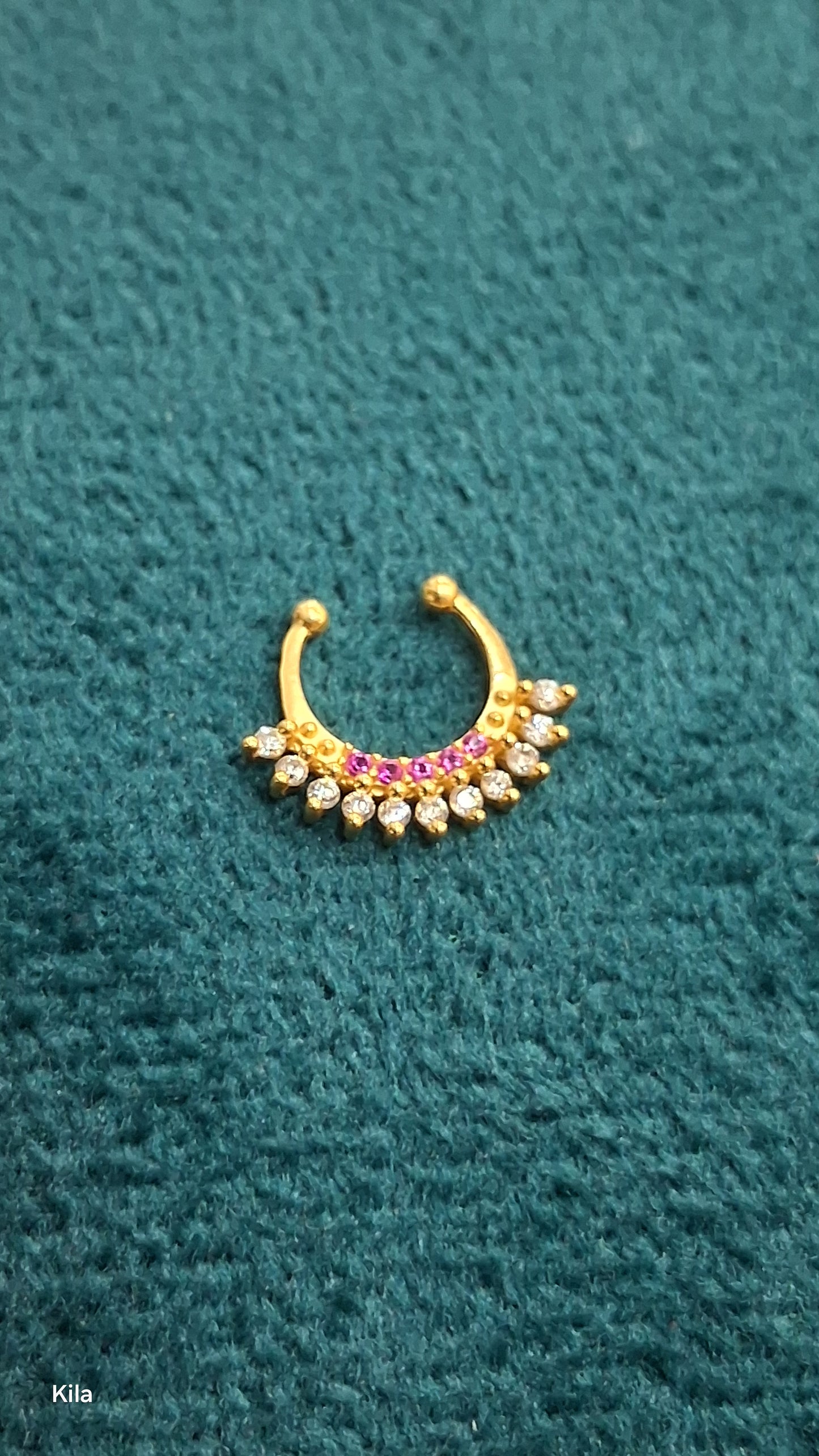 92.5 Silver Gold Plated Septum | Stylish Sleek Finish | Elegant Jewellery