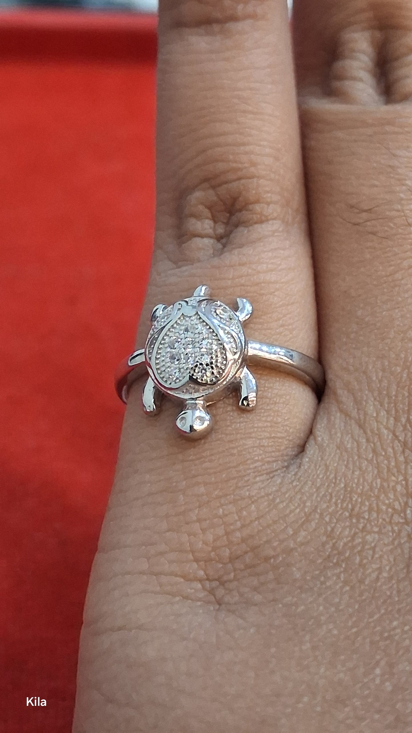 92.5 Silver Heart Tortoise Ring | Romantic Symbolic Design | Stylish Jewellery
