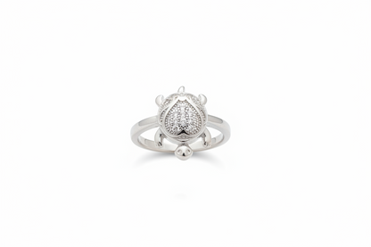 92.5 Silver Heart Tortoise Ring | Romantic Symbolic Design | Stylish Jewellery