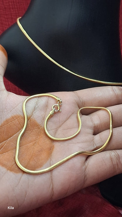 92.5 Silver Gold Plated Simple Anklets | Stylish Minimal Design | Elegant Jewellery