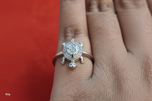 92.5 Silver Elegant Tortoise Motif Ring | Smooth Finish | Daily Wear Jewellery