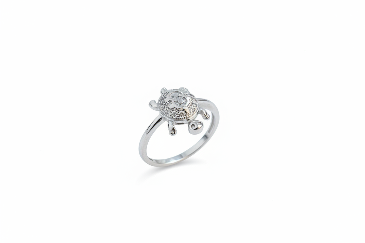 92.5 Silver Elegant Tortoise Motif Ring | Smooth Finish | Daily Wear Jewellery