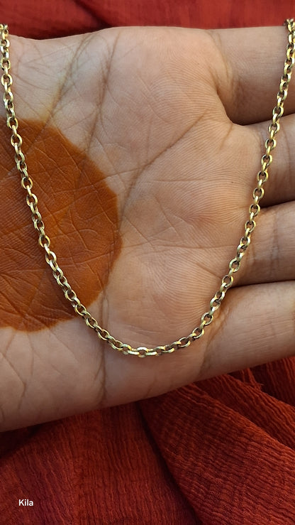 925 Silver Dual Shade Chain 18 Inches | Stylish Modern Design | Elegant Jewellery