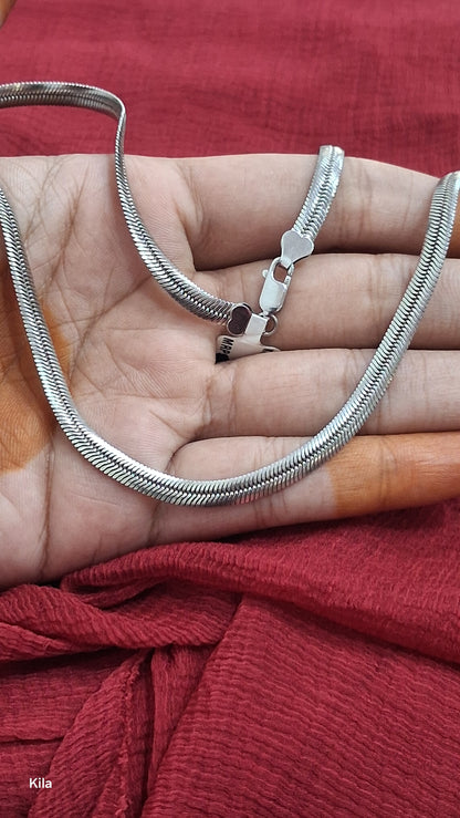 92.5 Silver Men’s Chain 20 Inches | Stylish Smooth Finish | Elegant Jewellery