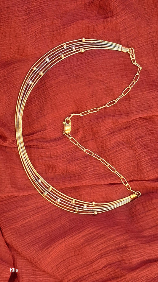 Silver gold plated blossom chain
