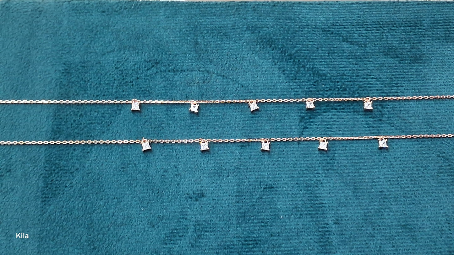 92.5 Silver Rose Gold Plated Anklets | Stylish Classic Design | Elegant Jewellery