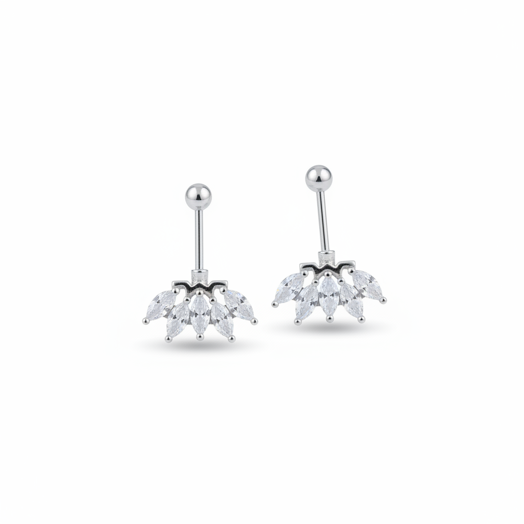 92.5 Silver Five Leaf Bugadi | Stylish Nature Design | Elegant Jewellery pair