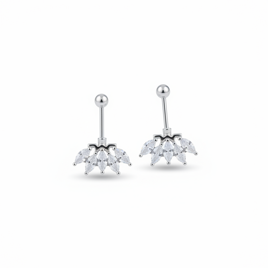 92.5 Silver Five Leaf Bugadi | Stylish Nature Design | Elegant Jewellery pair