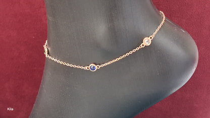 92.5 Silver Rose Gold Plated Anklets | Stylish Modern Design | Elegant Jewellery