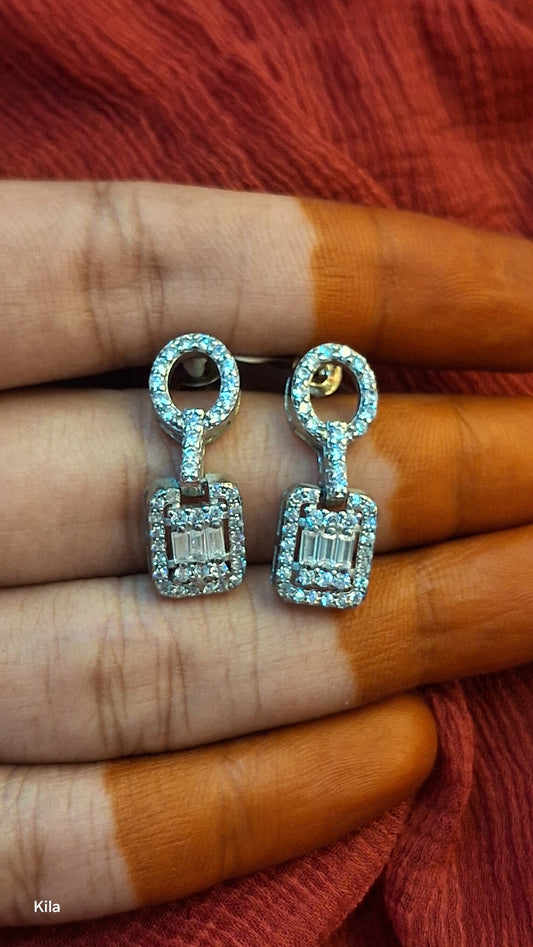 92.5 Silver Earrings | Stylish Minimal Design | Elegant Jewellery