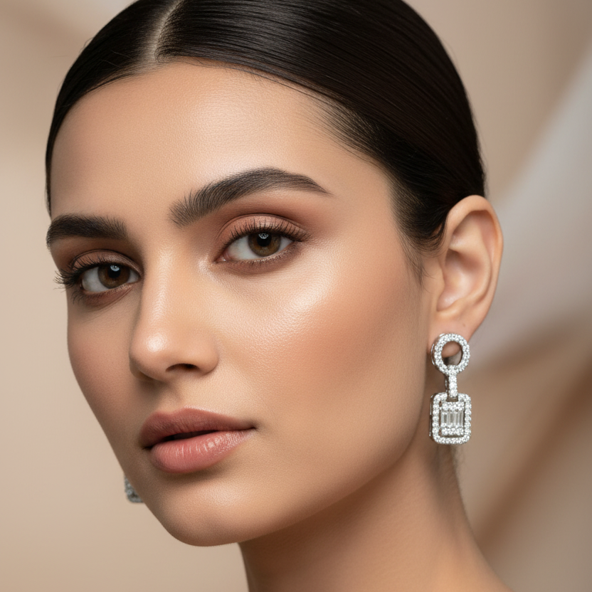 92.5 Silver Earrings | Stylish Minimal Design | Elegant Jewellery