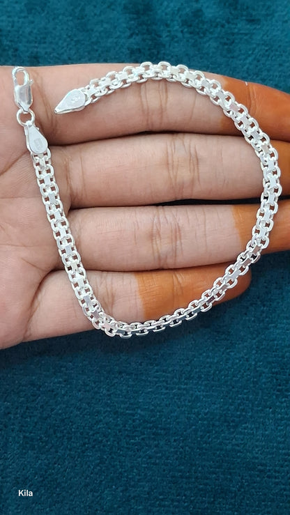 92.5 Silver Men’s Bracelet 8.5 Inches | Stylish Premium Finish | Elegant Jewellery