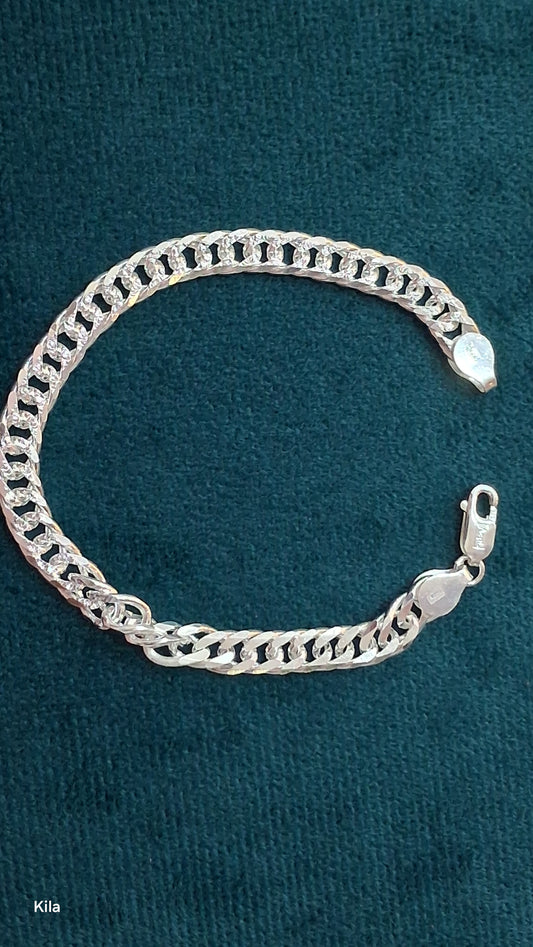 92.5 Silver Men’s Bracelet 8 Inches | Stylish Bold Finish | Elegant Fashion Jewellery