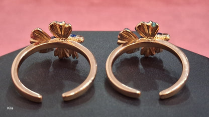 92.5 Silver Rose Gold Fish Toe Rings | Stylish Ocean Design | Jewellery