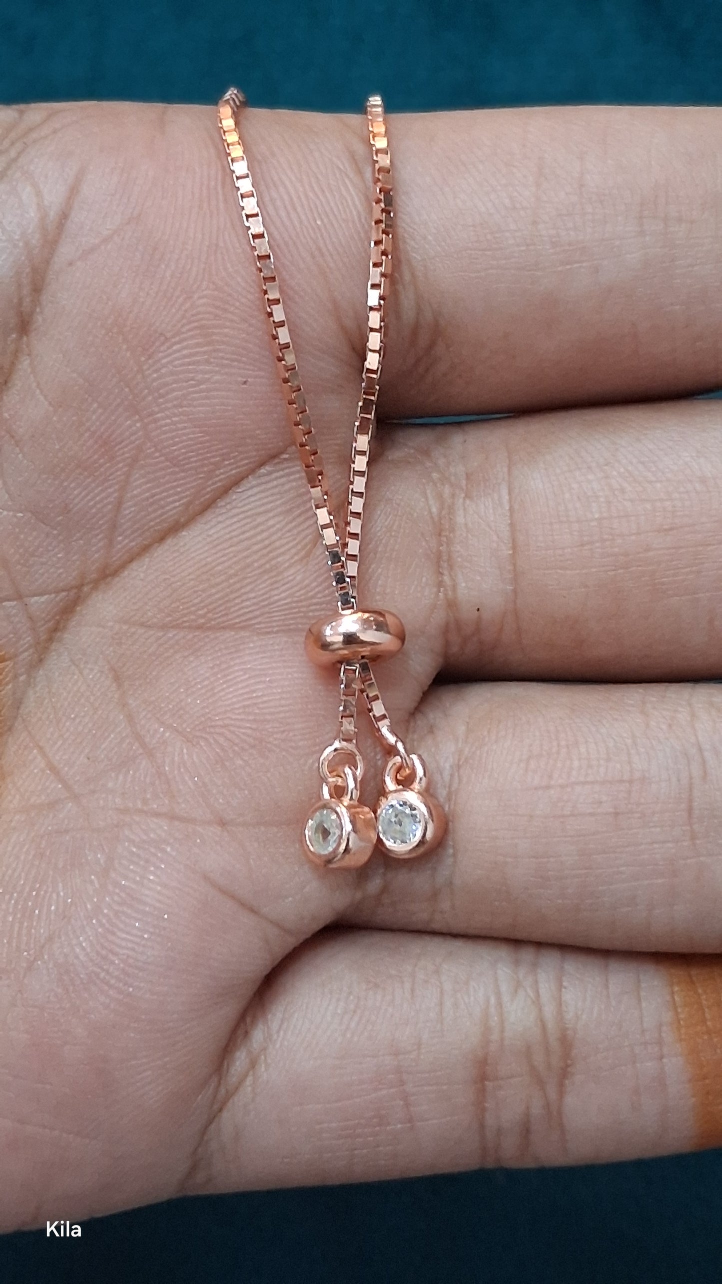 92.5 Silver Rose Gold Plated Bracelet | Stylish Dual Tone Design | Elegant Jewellery