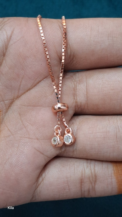 92.5 Silver Rose Gold Plated Bracelet | Stylish Dual Tone Design | Elegant Jewellery