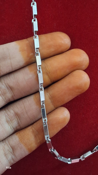 92.5 Silver Men’s Chain 19 Inches | Stylish Bold Design | Elegant Fashion Jewellery