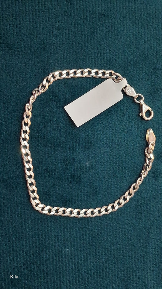 92.5 Silver Men’s Bracelet 8 Inches | Stylish Smooth Finish | Elegant Jewellery