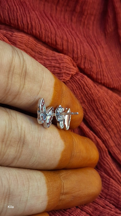 92.5 Silver Butterfly Studs | Stylish Elegant Design | Cute Jewellery