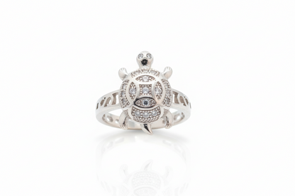 92.5 Silver Premium Tortoise Ring | Refined Polished Design | Elegant Jewellery