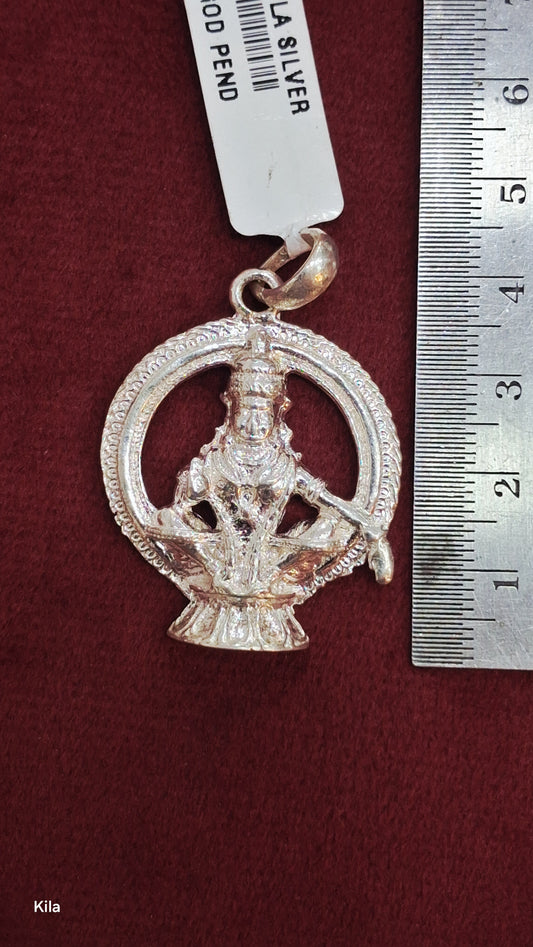 92.5 Silver Ayyappa Swamy Pendant | Divine Devotion Design | Stylish Jewellery
