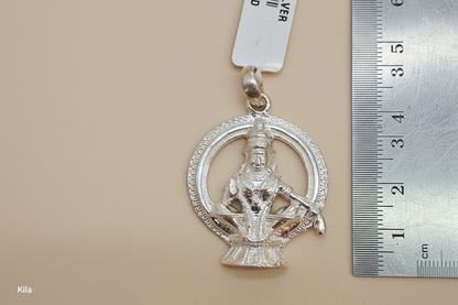 92.5 Silver Ayyappa Swamy Pendant | Divine Devotion Design | Stylish Jewellery