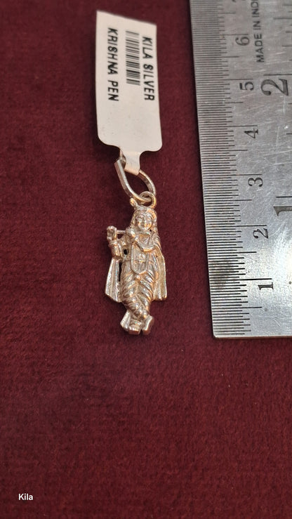 92.5 Silver Krishna Design Pendant – Elegant Traditional Style