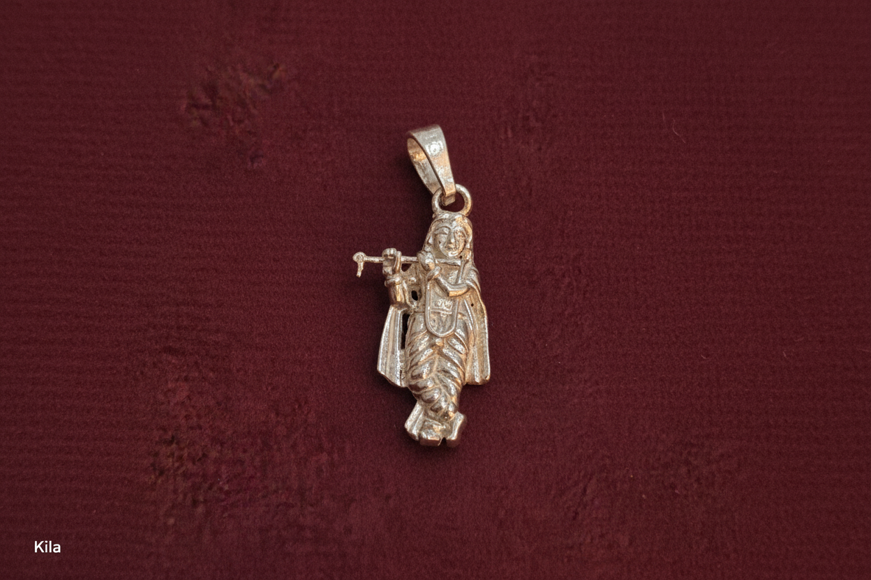 92.5 Silver Krishna Design Pendant – Elegant Traditional Style